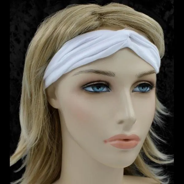 12 White Twisted Turban Elastic Headbands ($1.70 each)