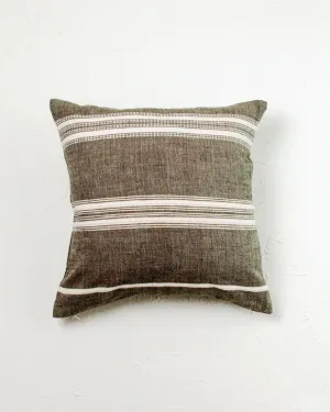 18" Aden Throw Pillow Cover |  Grey With Natural