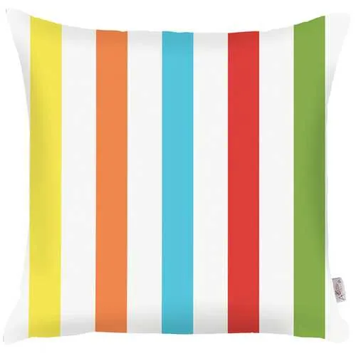 18"x 18" Colored Tropical Stripes Decorative Throw Pillow Cover