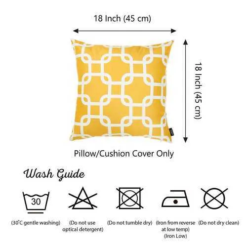 18"x18"Yellow Nautica Latice Decorative Throw Pillow Cover Printed