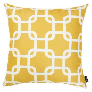 18"x18"Yellow Nautica Latice Decorative Throw Pillow Cover Printed