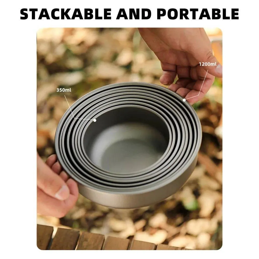 4pcs Lightweight Stackable Bowl Portable Single Layer Dinner Fruit Bowl Food Container for Outdoor Camping