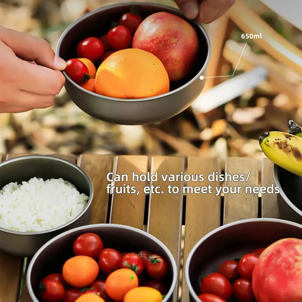 4pcs Lightweight Stackable Bowl Portable Single Layer Dinner Fruit Bowl Food Container for Outdoor Camping