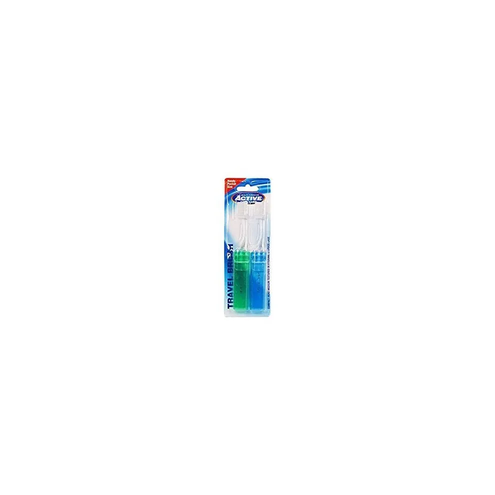 Active Oral Care Travel Toothbrushes (Medium) X 2