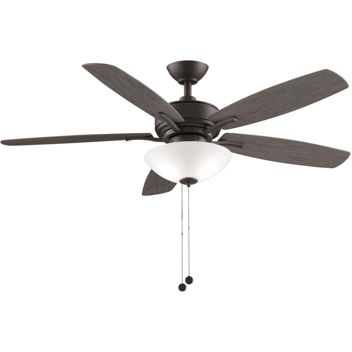 Aire Deluxe 52 Inch Matte Greige Ceiling Fan with Light Kit and Pull Chain