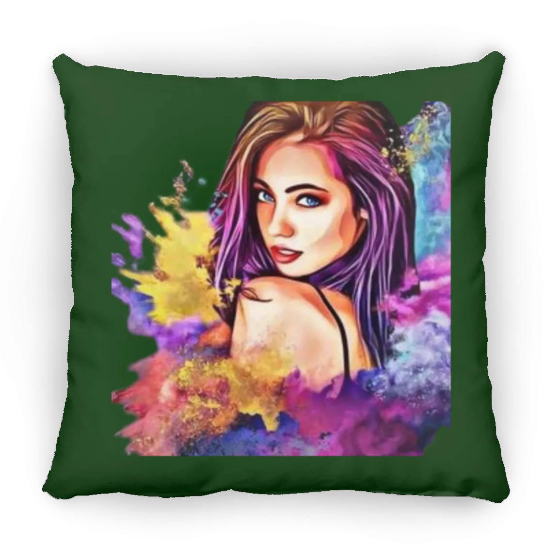 Beautiful Lady Large Square Pillow