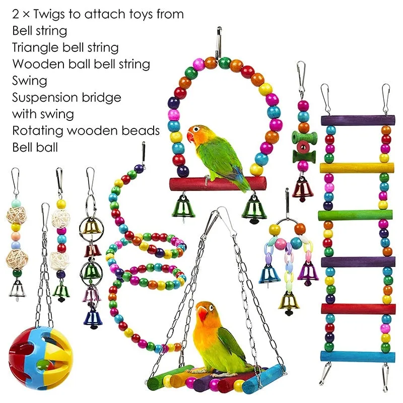 Bird Cage Toys, 10 pieces