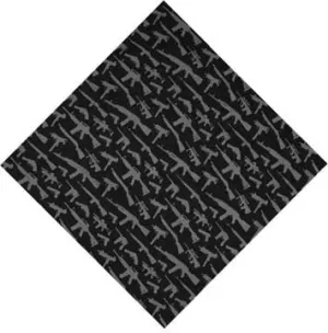 Black - Guns & Rifles Pattern Bandana 22 in. x 22 in.