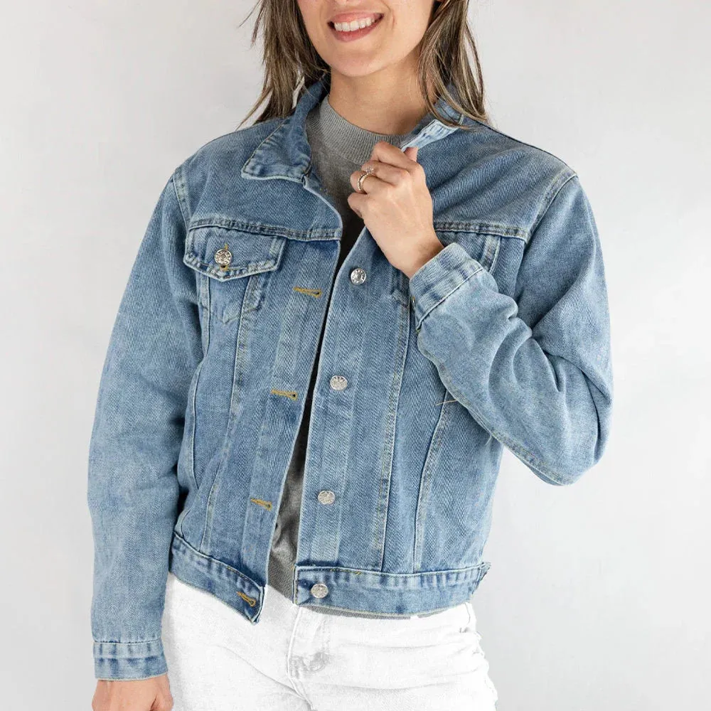 (Blue Denim) Personalized Jean Jacket for Bride