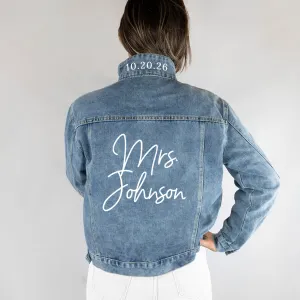 (Blue Denim) Personalized Jean Jacket for Bride