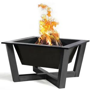 Brasil Square Fire Bowl Pit 70cm - Cook King Garden and Outdoor Patio Entertaining Portable Metal Square Fire Bowl