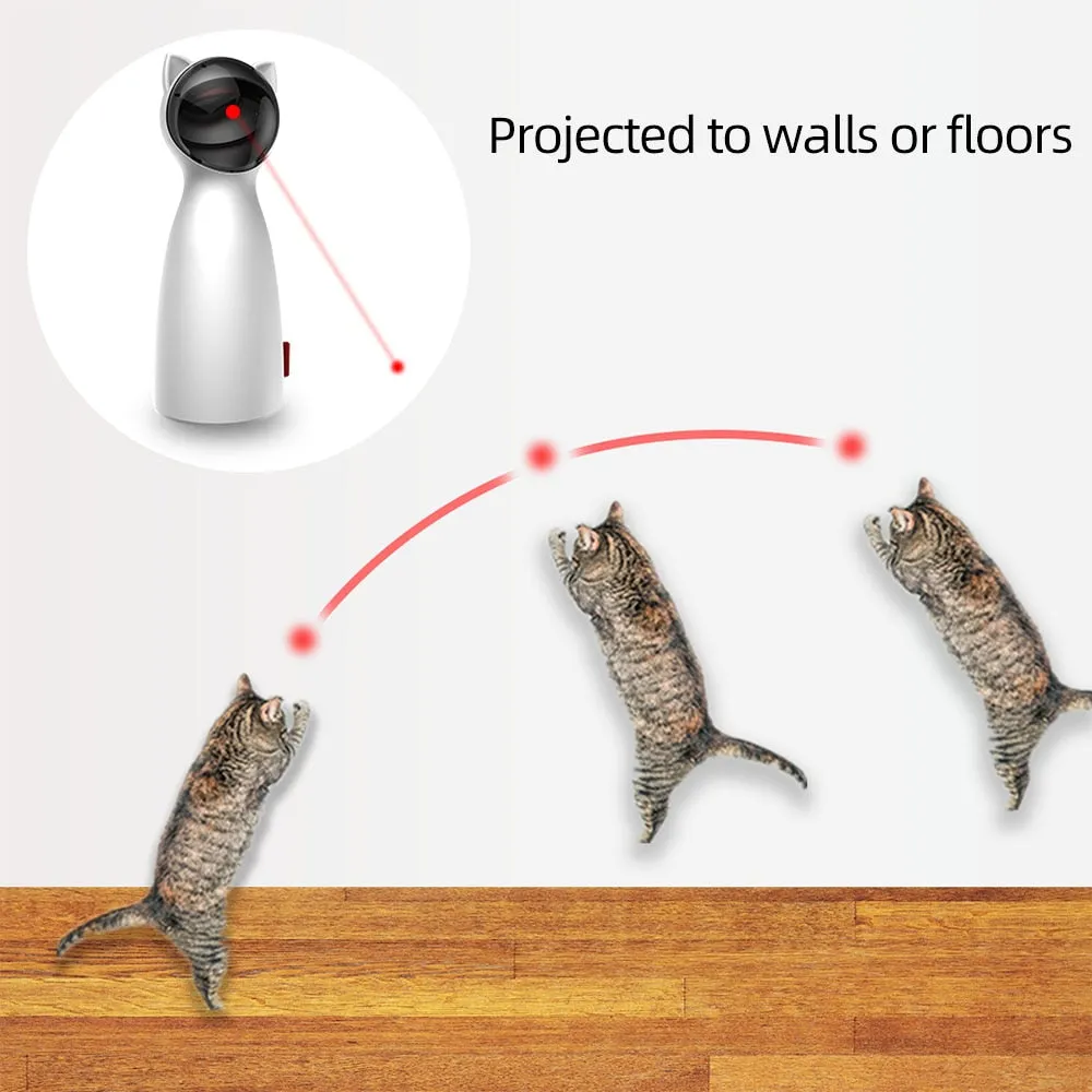 Cat Toy - Interactive LED Laser Funny Toy Auto Rotating Cat Exercise Training Entertaining Toy Multi-Angle Adjustable USB Charge