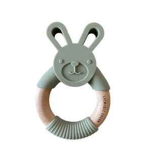 Chewable Charm Bunny Silicone   Wood Teether