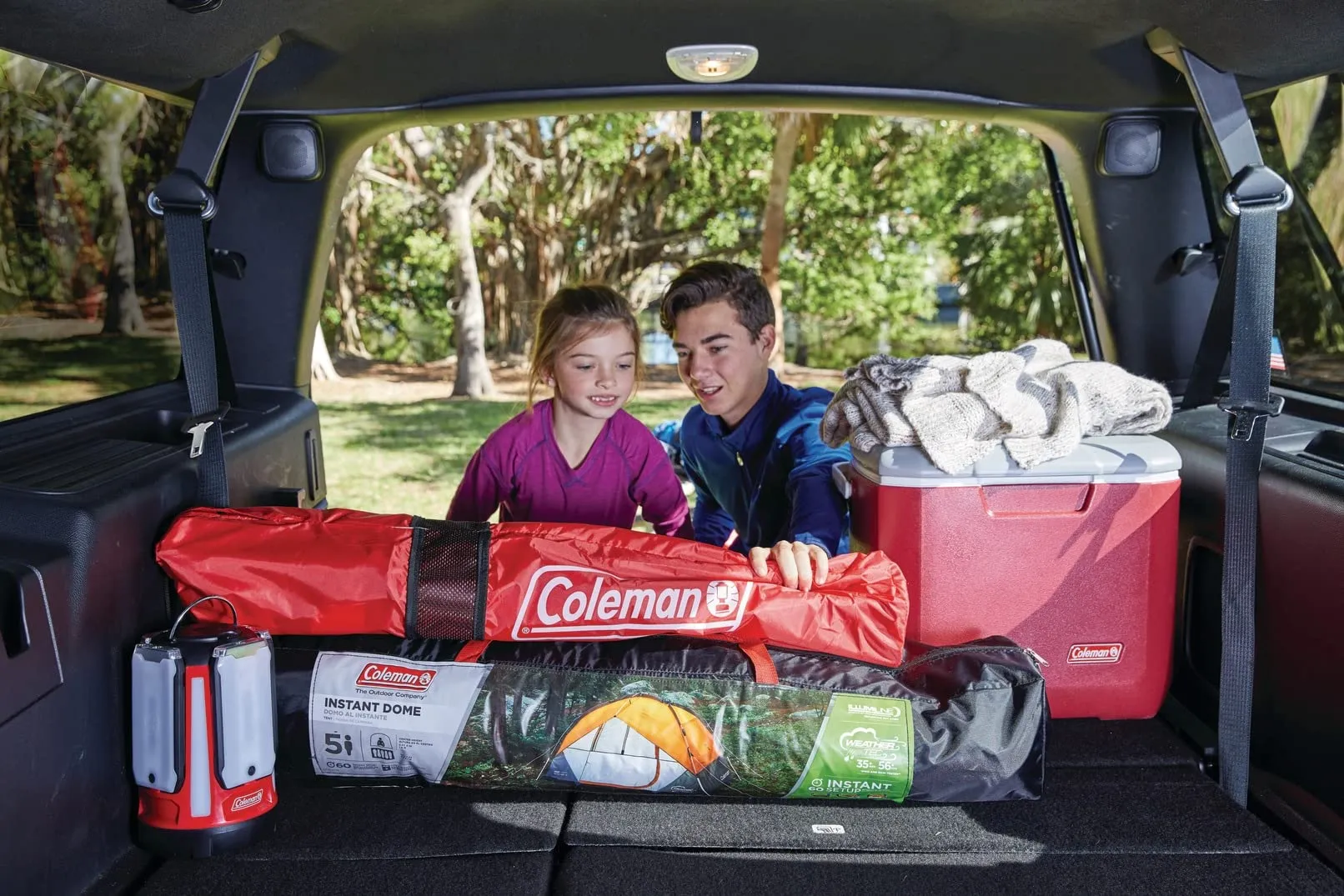 Coleman Broadband Mesh Quad Camping Chair, Cooling Mesh Back with Cup Holder, Adjustable Arm Heights, & Carry Bag; Supports up to 250lbs