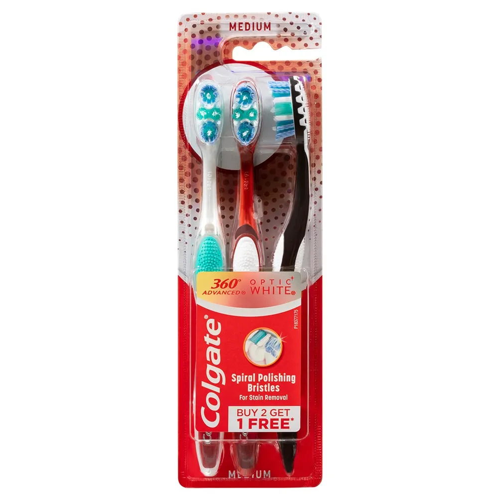 Colgate 360 Total Advanced Toothbrush Medium 3ct