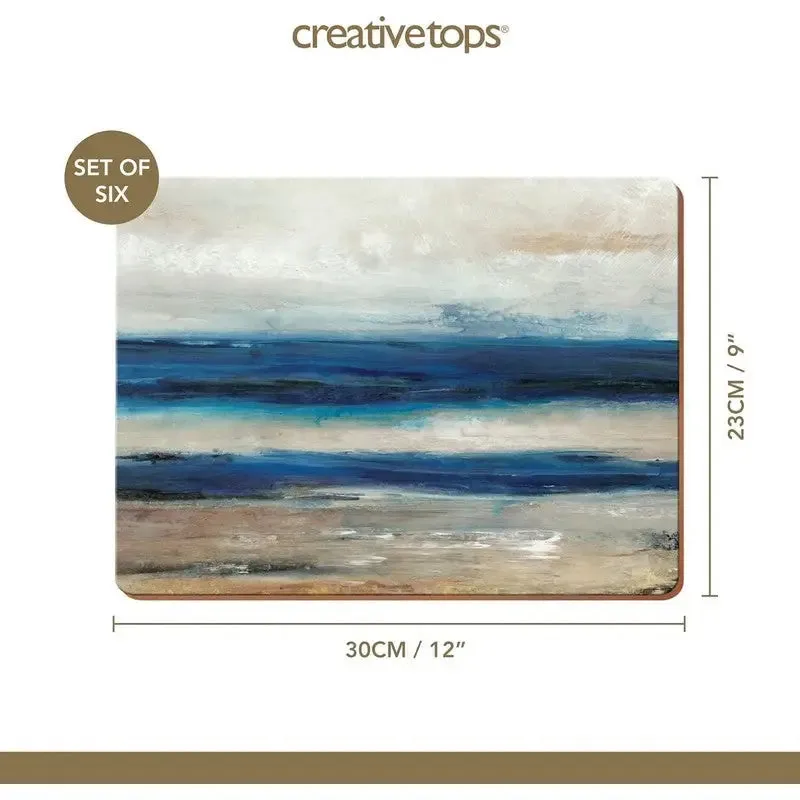 Creative Tops Abstract Blue Pack Of 6 Premium Coasters/Placemats