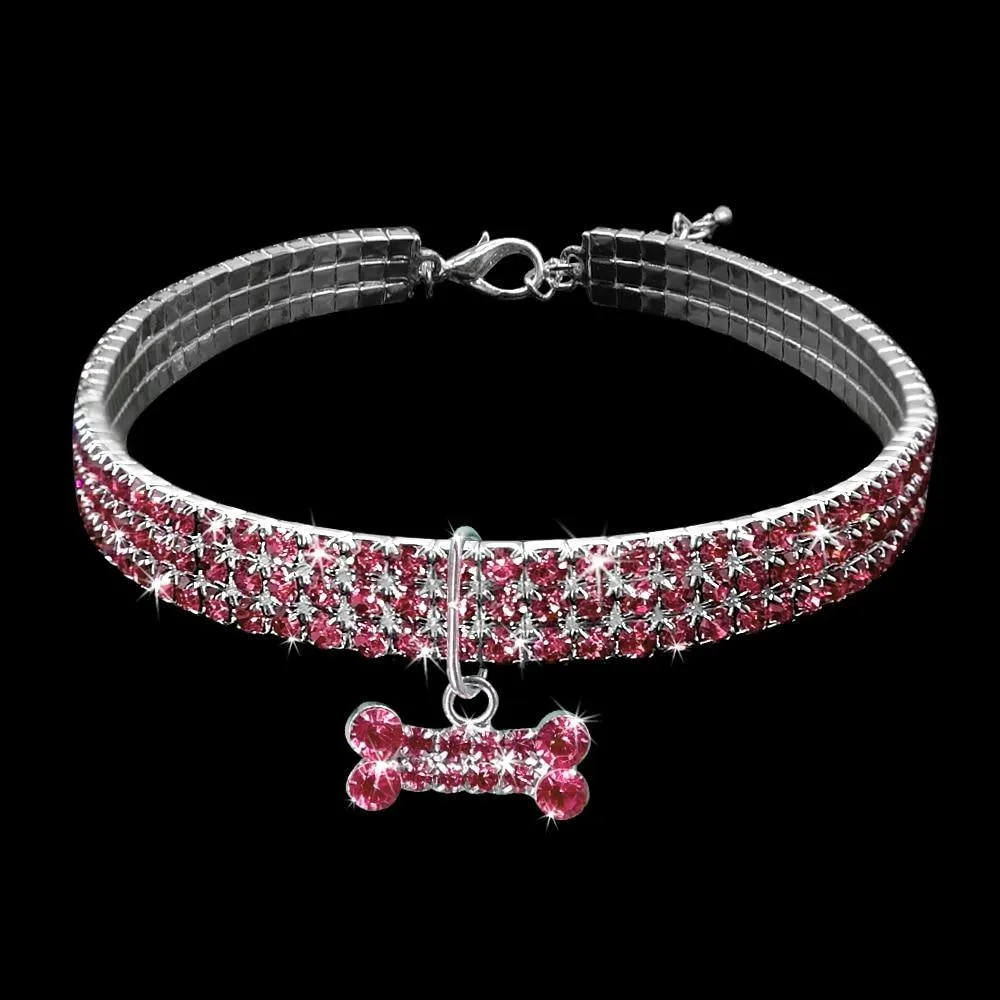 Crystal Bling Rhinestone Dog Collar/Small Dogs & Medium Dogs