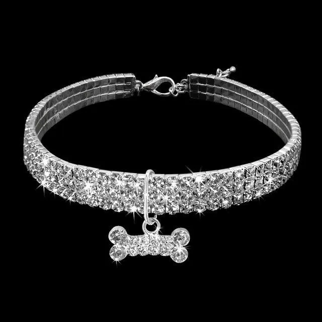 Crystal Bling Rhinestone Dog Collar/Small Dogs & Medium Dogs