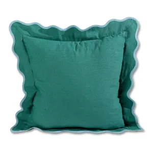 Darcy Linen Pillow - Green/Aqua