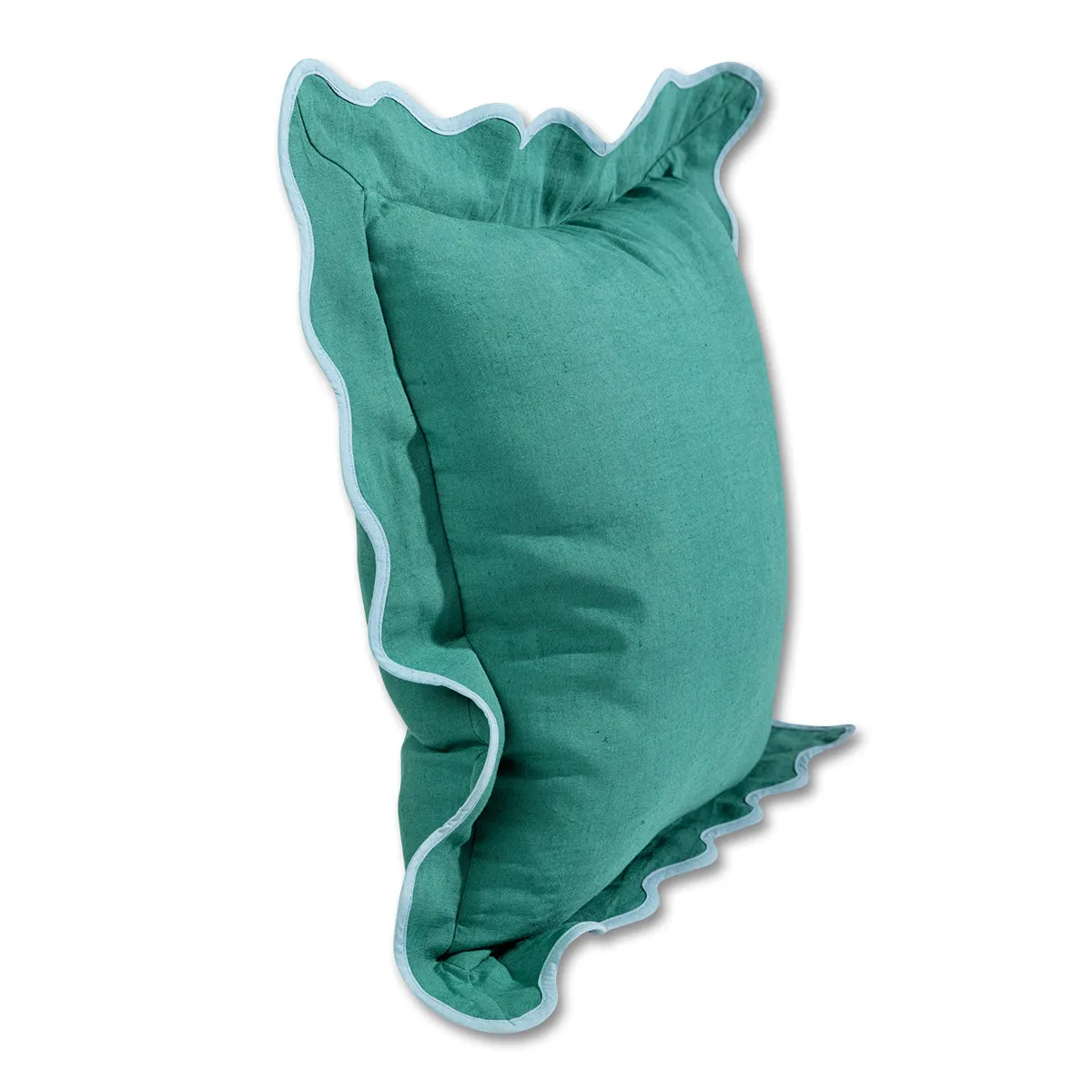 Darcy Linen Pillow - Green/Aqua