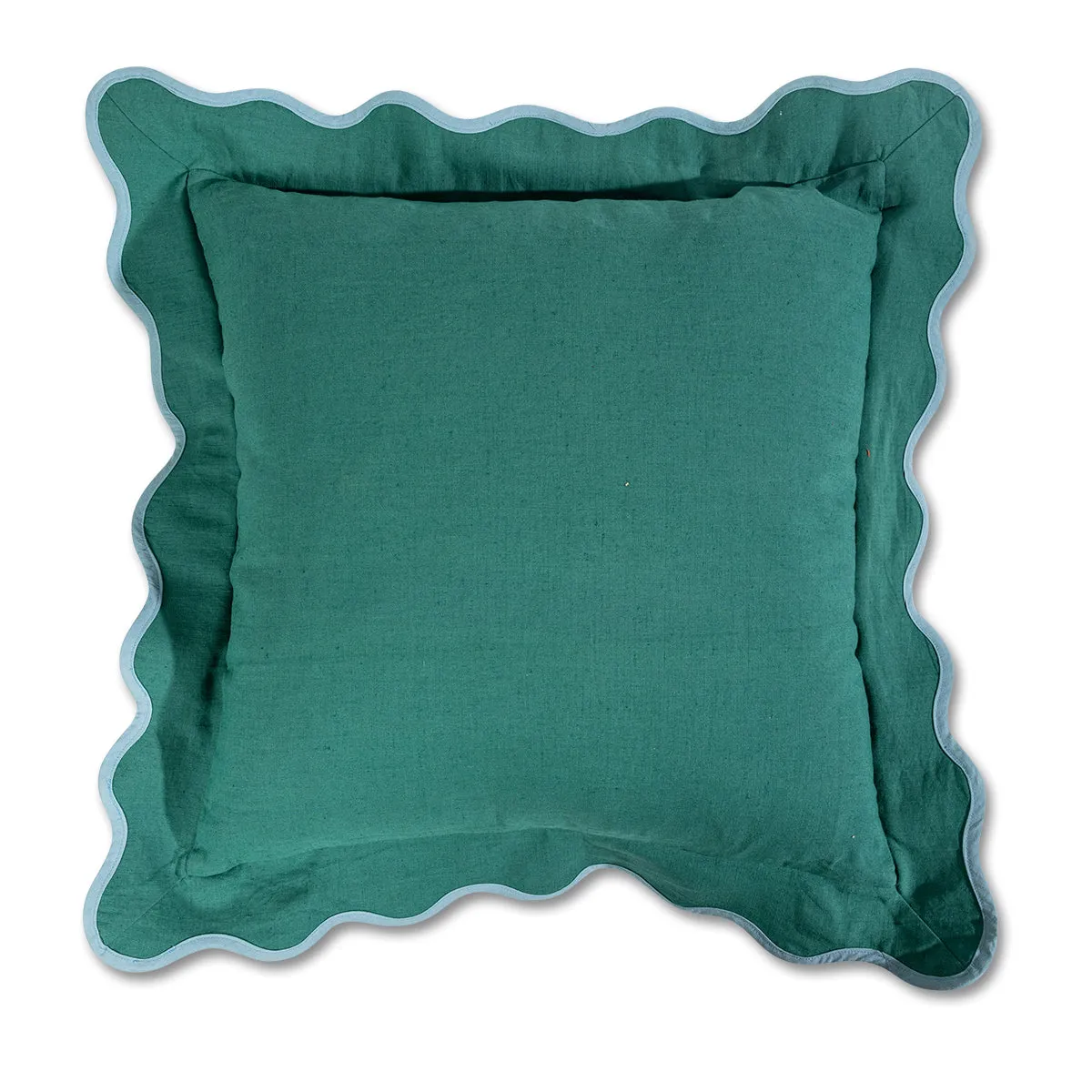 Darcy Linen Pillow - Green/Aqua