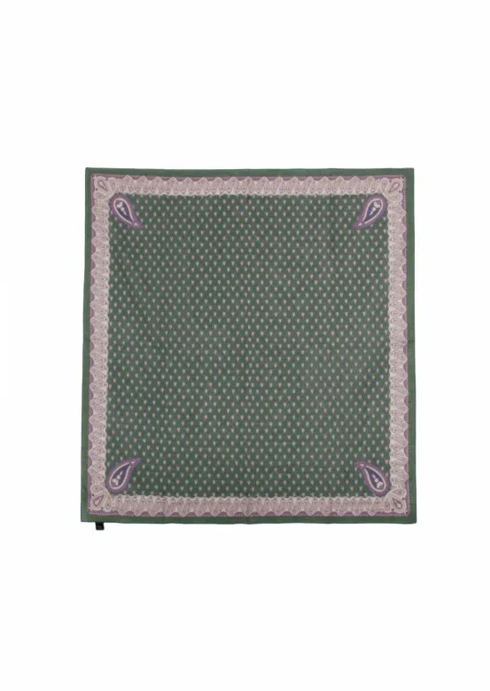 De Bonne Facture Paisley Bandana Cotton Voile / Pine Green