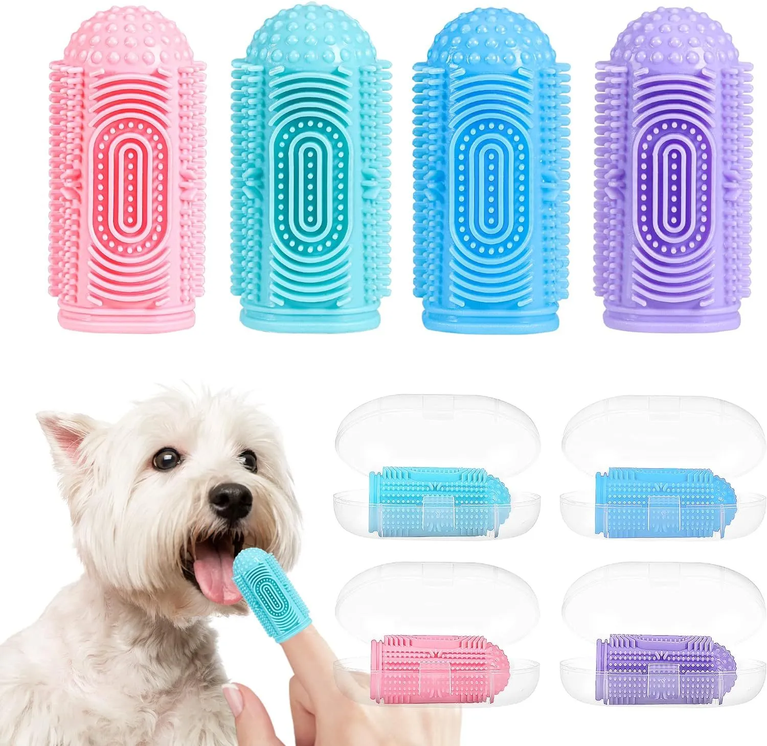 Dog Toothbrush Dog Tooth Brushing Kit  Dog Finger Toothbrush For Dog Teeth Cleaning Dog Dental Care Cat Toothbrush Dog Tooth Brush Puppy Toothbrush Pet Toothbrush