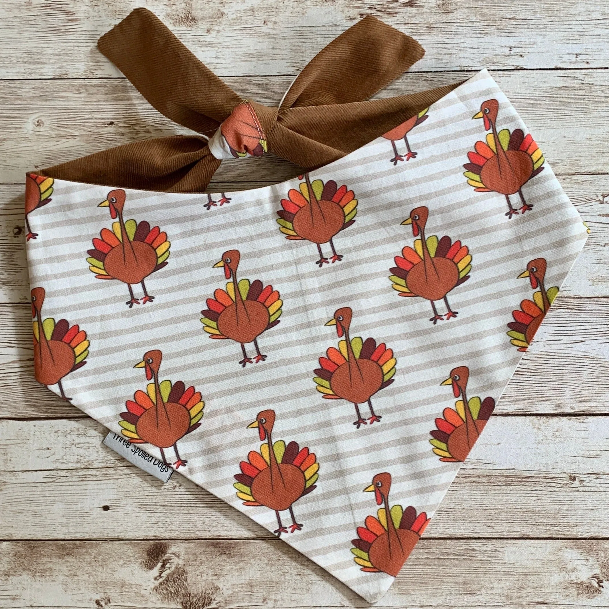 Fall Harvest Personalized Bandanas with Turkeys and Candy Corn