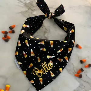 Fall Harvest Personalized Bandanas with Turkeys and Candy Corn