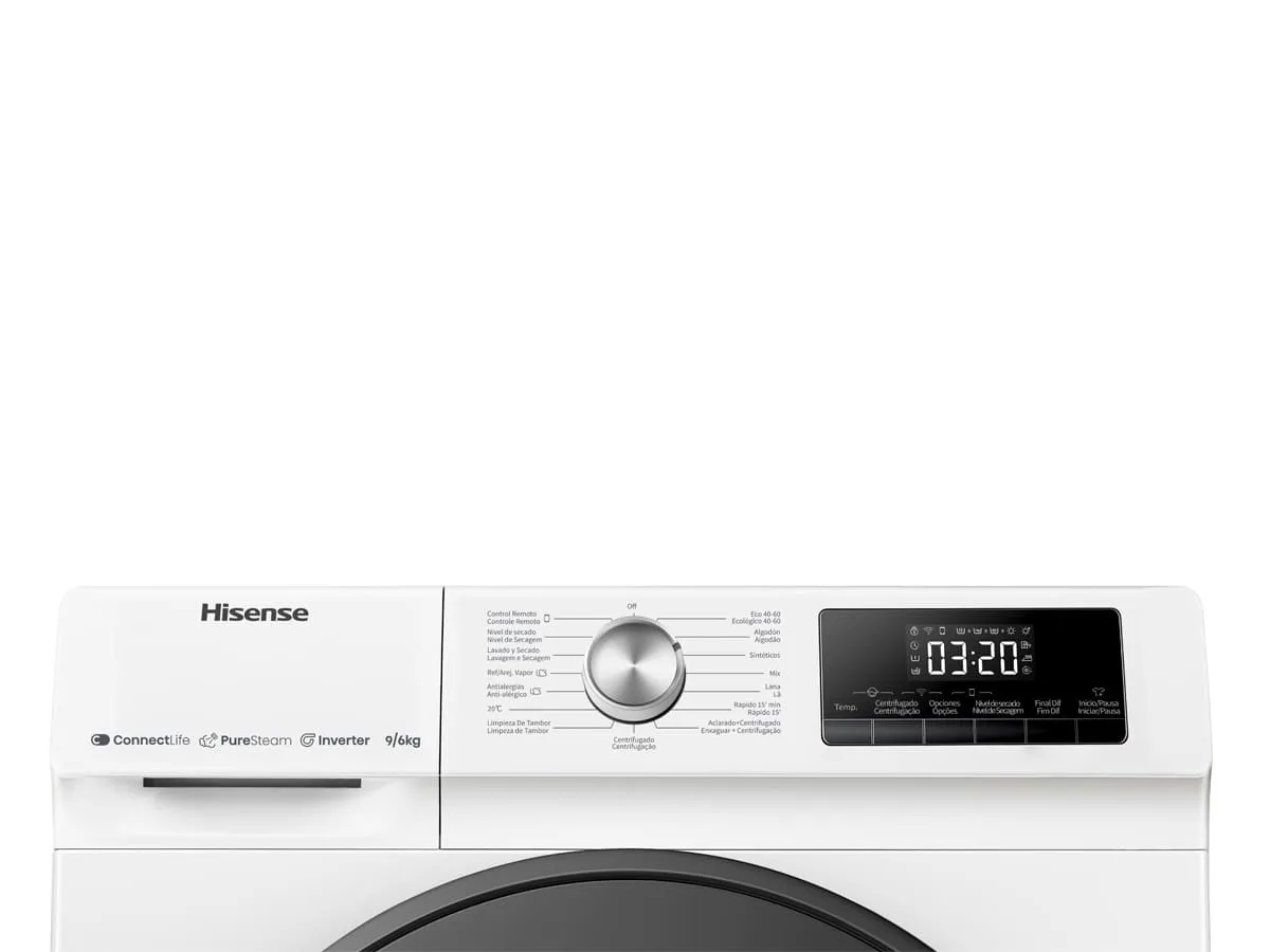 Hisense, WDQA9014EVJMW Front Load Washer/Dryer 9 KG White