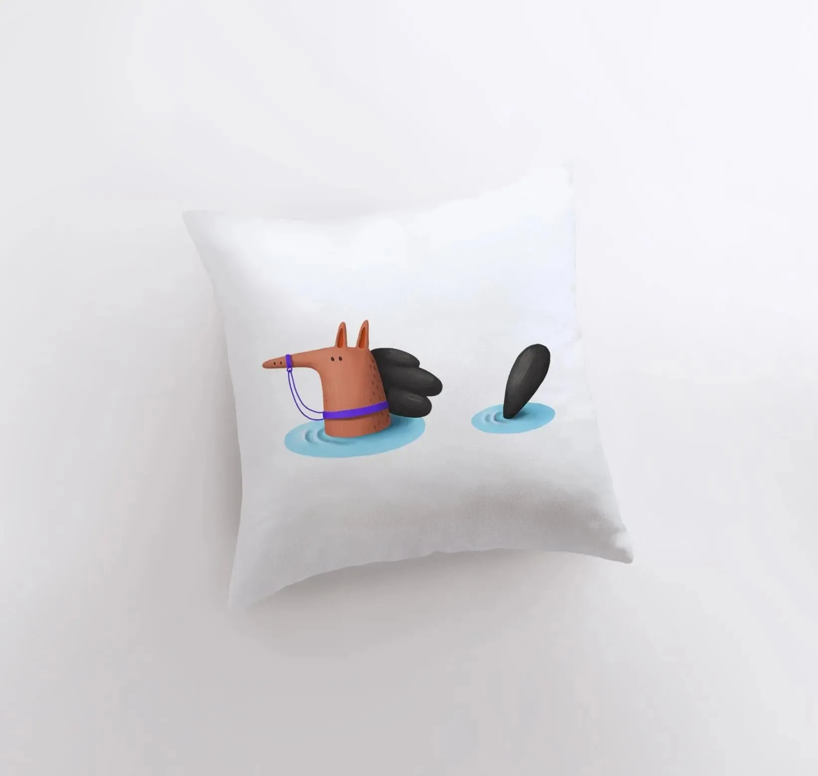 Horse Swimming Pillow | Throw Pillow | Horse Lover | Animal Lover Gift | Tiny House Decor | Cowgirl Pillow