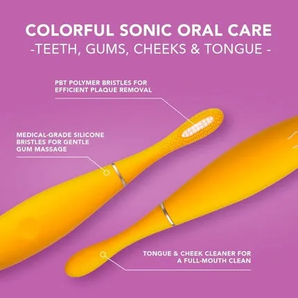 Issa Kids 5-12 Electric Sonic Toothbrush with Medical Silicone and Pbt Bristles - Soft Yellow Gator , Foreo