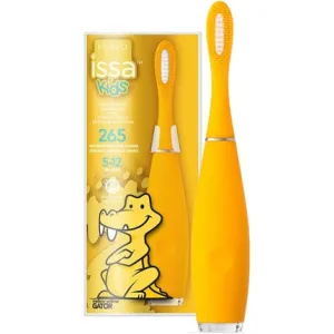 Issa Kids 5-12 Electric Sonic Toothbrush with Medical Silicone and Pbt Bristles - Soft Yellow Gator , Foreo