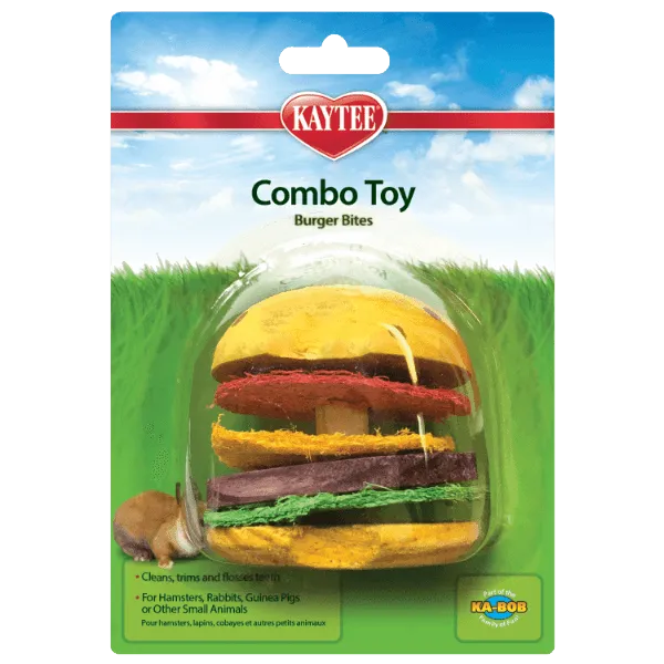 Kaytee Combo Toy, Crispy & Wood Hamburger