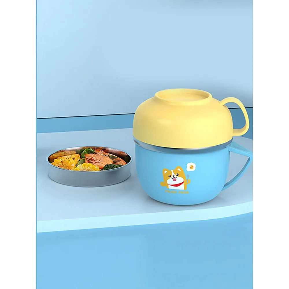 Light Blue small size, Foxy Dual Handle Soup and Noodles Lunch Box with matching Cover