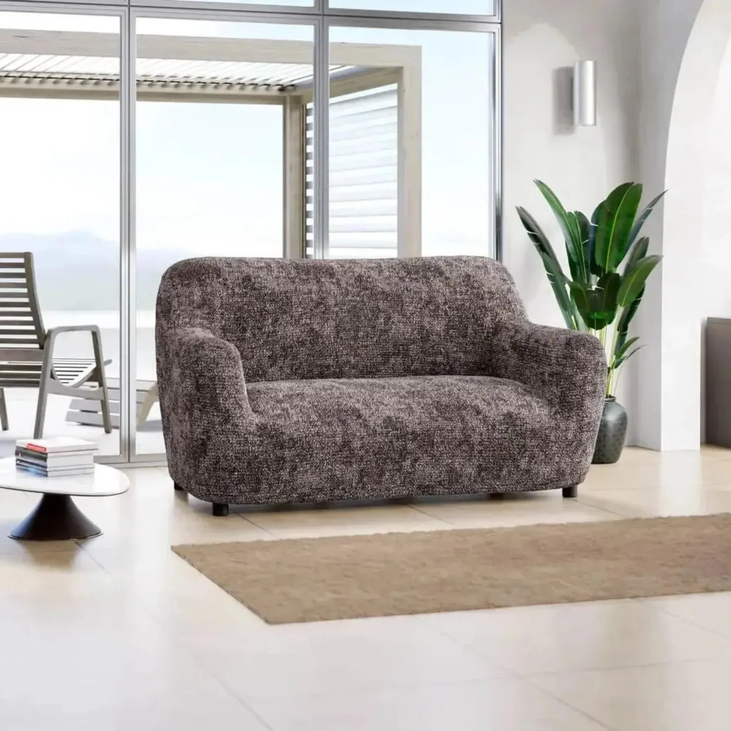 Loveseat 2 Seater Slipcover, Microfibra Printed Collection