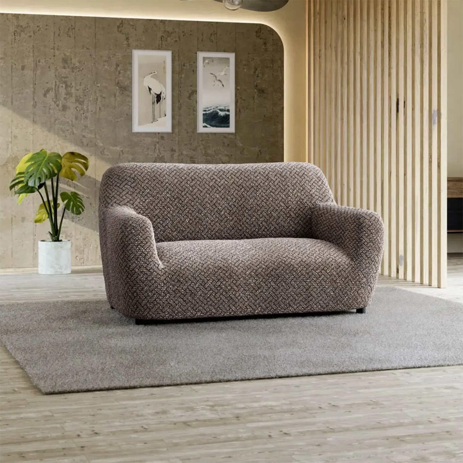 Loveseat 2 Seater Slipcover, Microfibra Printed Collection