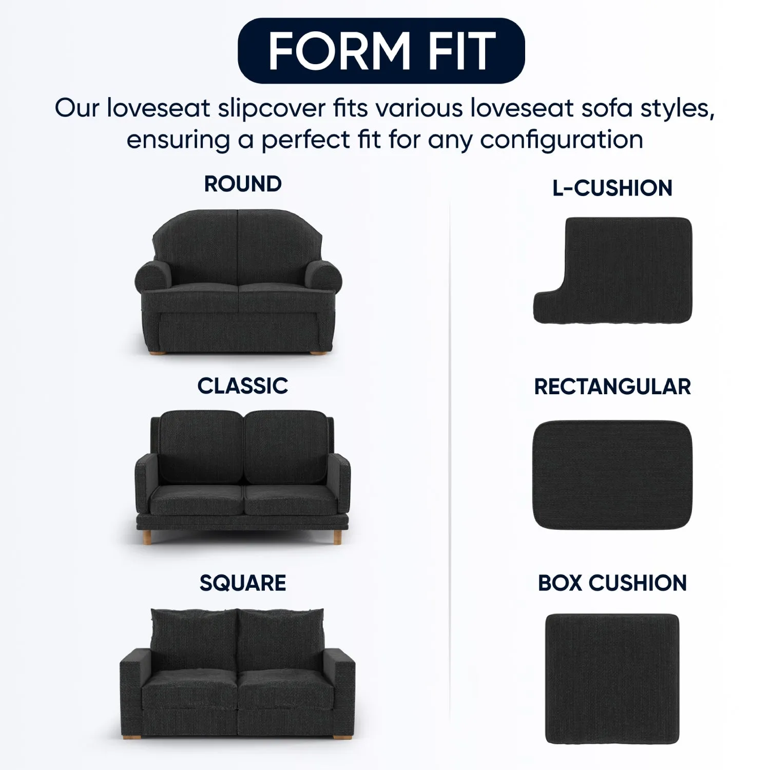 Loveseat 2 Seater Slipcover, Microfibra Printed Collection