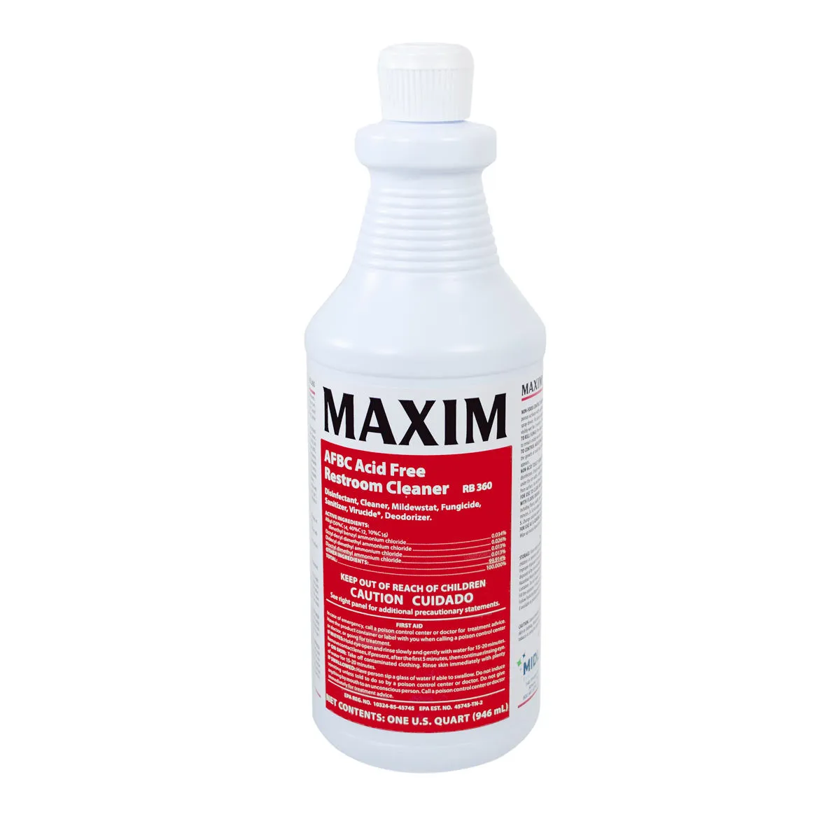 Maxim® ‘AFBC’ Acid Free Restroom Cleaner (32 oz Squeeze Bottles) - Case of 6