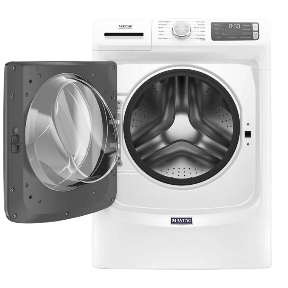 Maytag - 4.8 Cu. Ft. 12 Cycle High Efficiency Front Loading Washer with Steam - White