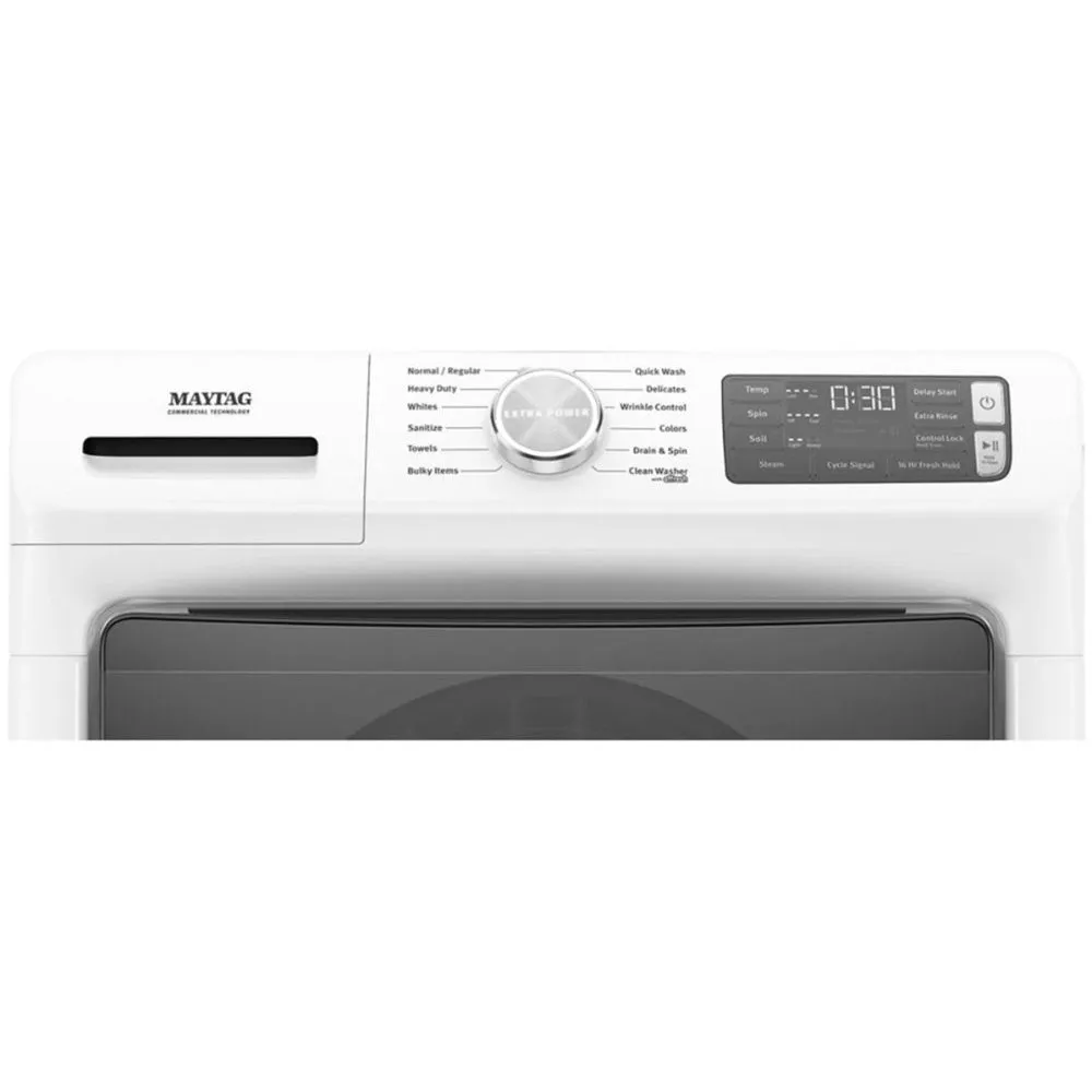 Maytag - 4.8 Cu. Ft. 12 Cycle High Efficiency Front Loading Washer with Steam - White