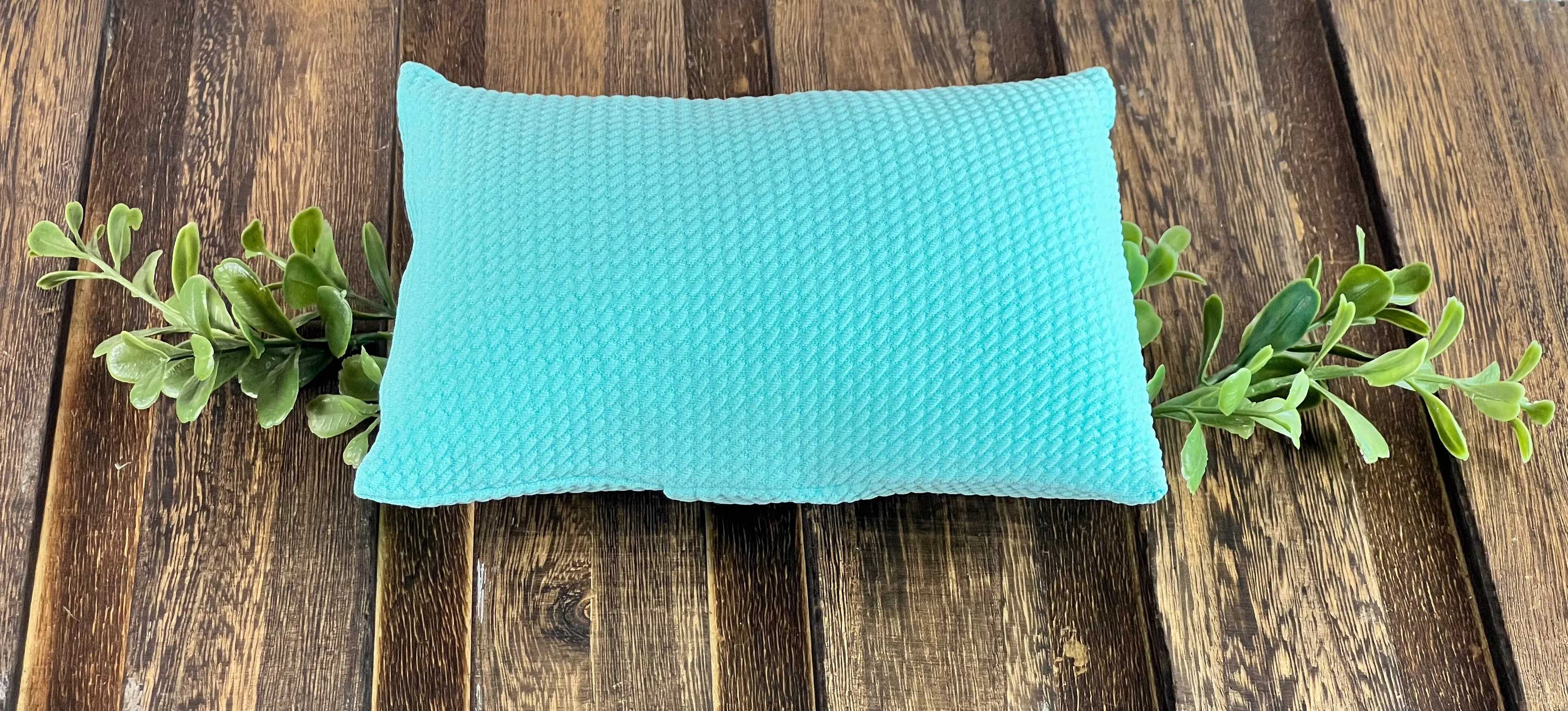 Mini Pillow with Cover - Textured - Aquamarine