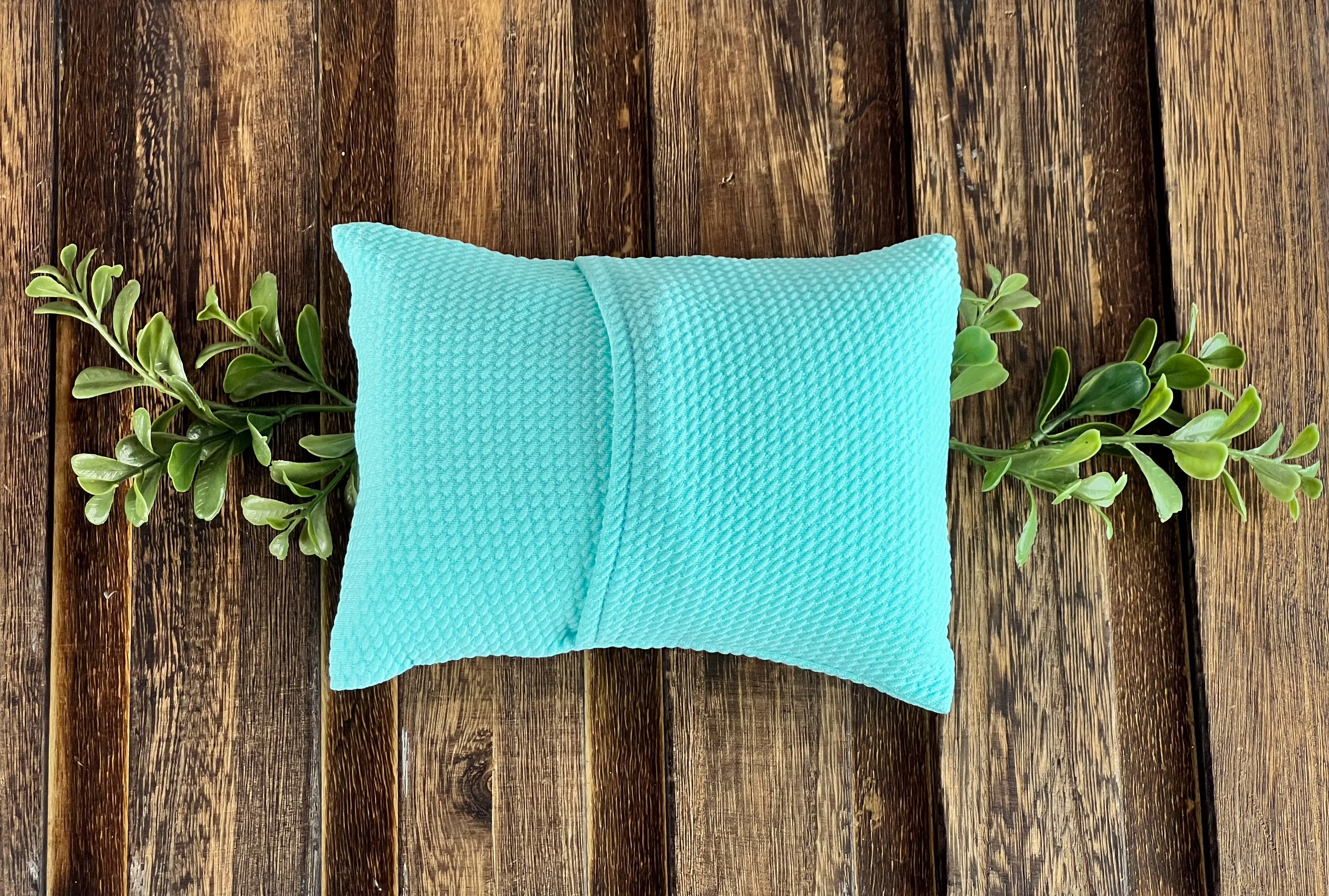 Mini Pillow with Cover - Textured - Aquamarine