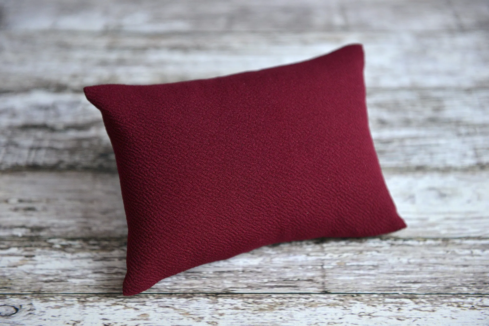 Mini Pillow with Cover - Textured - Burgundy