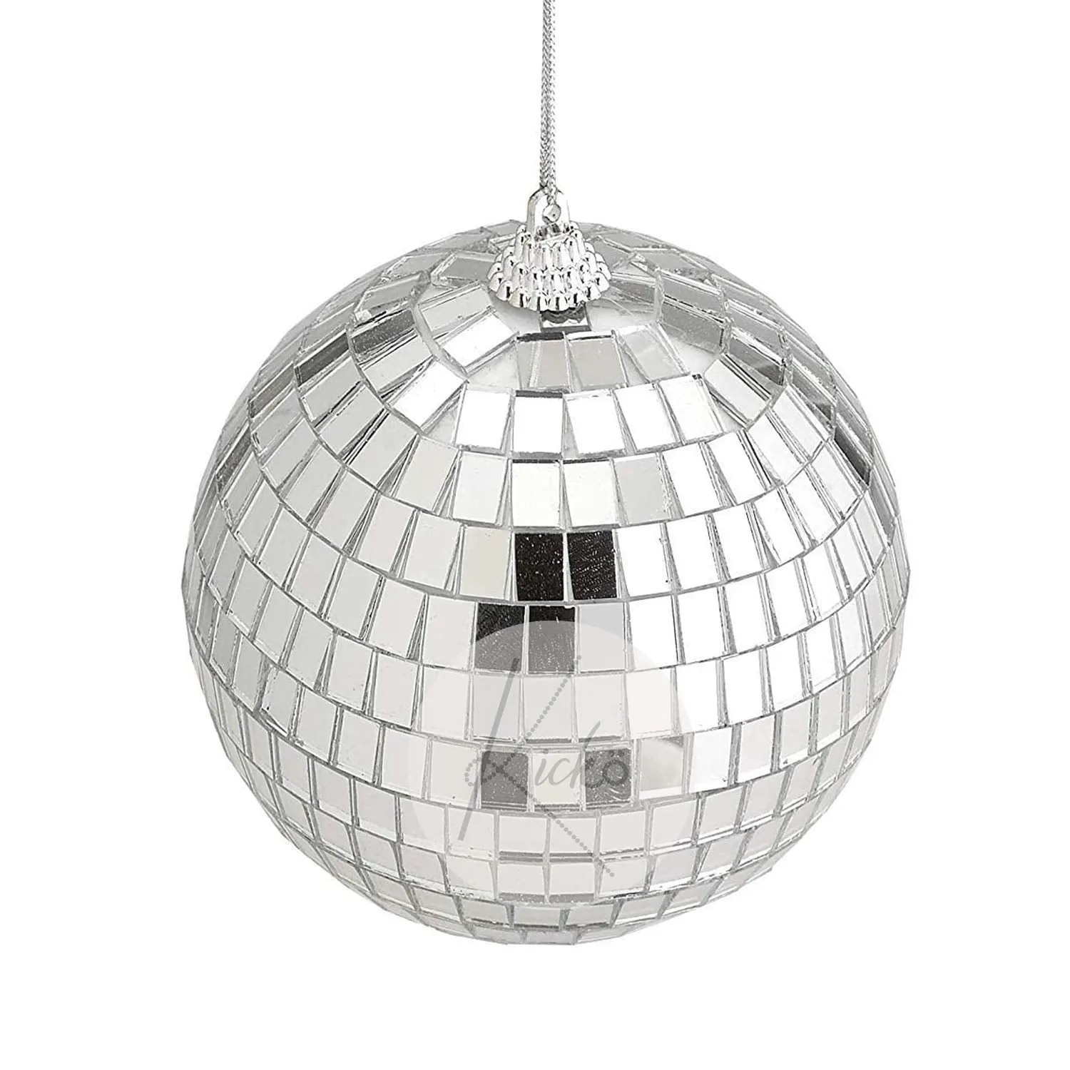 Mirror Disco Balls - 4 Inch Silver Hanging Ornaments - For Home Decorations,