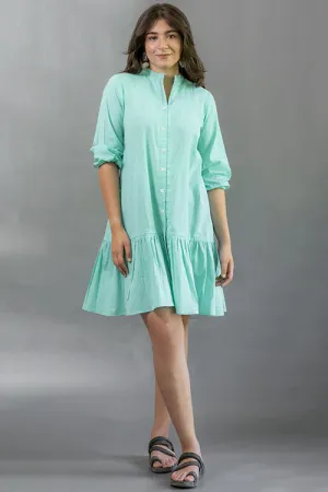 Moralfibre Sea Green Short Dress With Flair