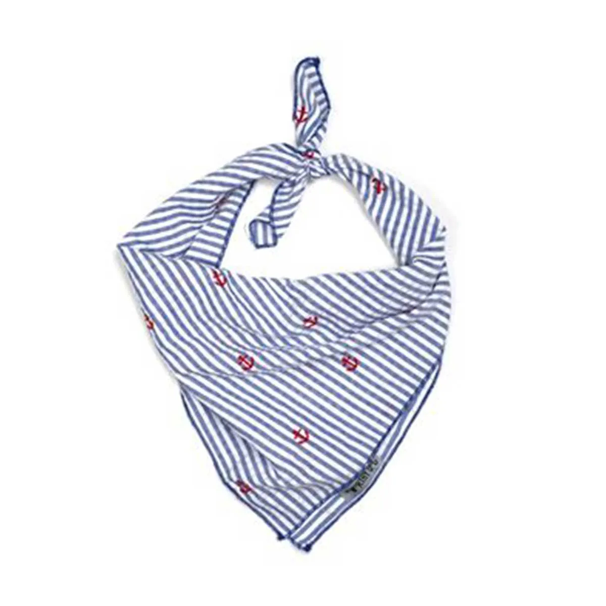 Navy Stripe Anchor Tie Bandana