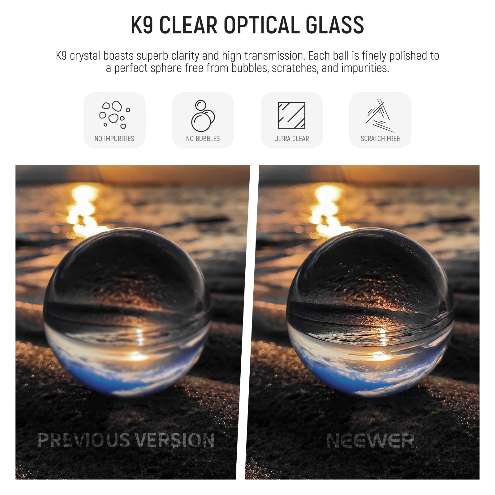 NEEWER 3 Pack K9 Crystal Ball for Lens