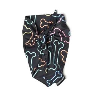 Neon Bone Black Bandana