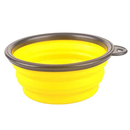 New Collapsible foldable silicone dow bowl candy color outdoor travel portable puppy doogie food container feeder dish on sale